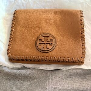 Tory Burch Brown Leather Wallet with Logo